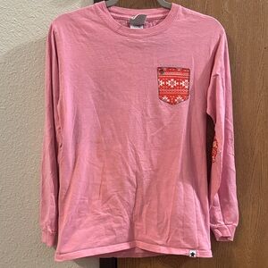 Simply Southern Pink Long Sleeve with Festive Red Design